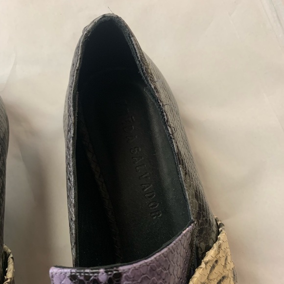 Size 7 / 37 Freda Salvador purple grey white color block flats or loafers - Picture 3 of 7